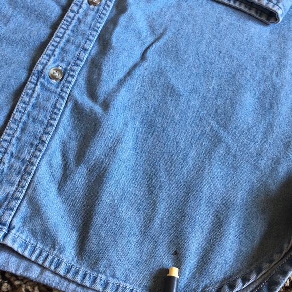 Vintage 1991 Planet Hollywood Long-sleeve Denim Button Down Mens Medium - Picture 8 of 8